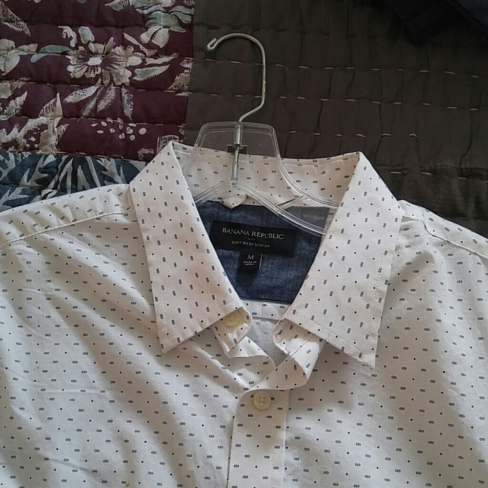 White patterned button down - Picture 2 of 2